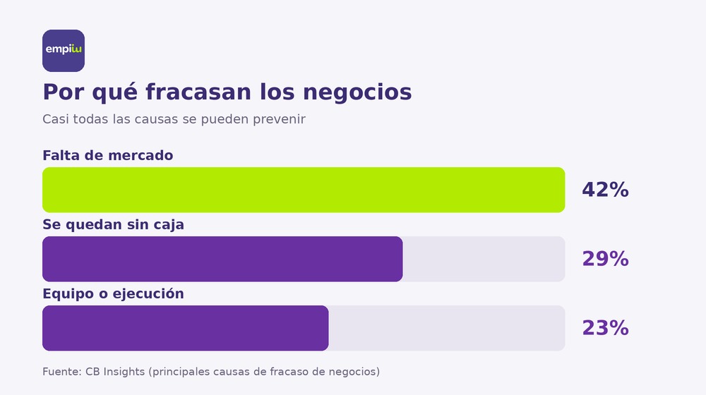 Por qué fracasan los negocios Infografía de las principales causas por las que fracasan los negocios